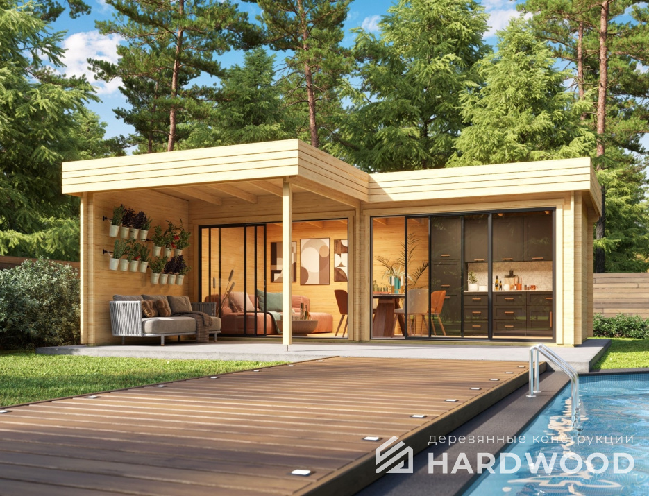 Беседка деревянная для дачи №60 - фото 1700