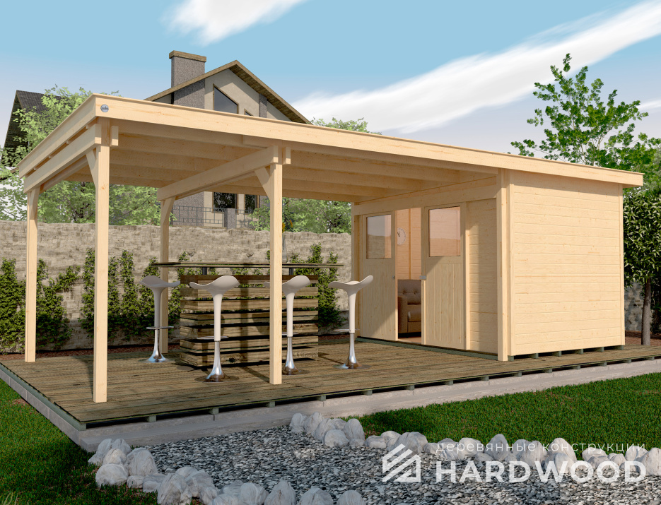 Беседка деревянная для дачи №60 - фото 1704