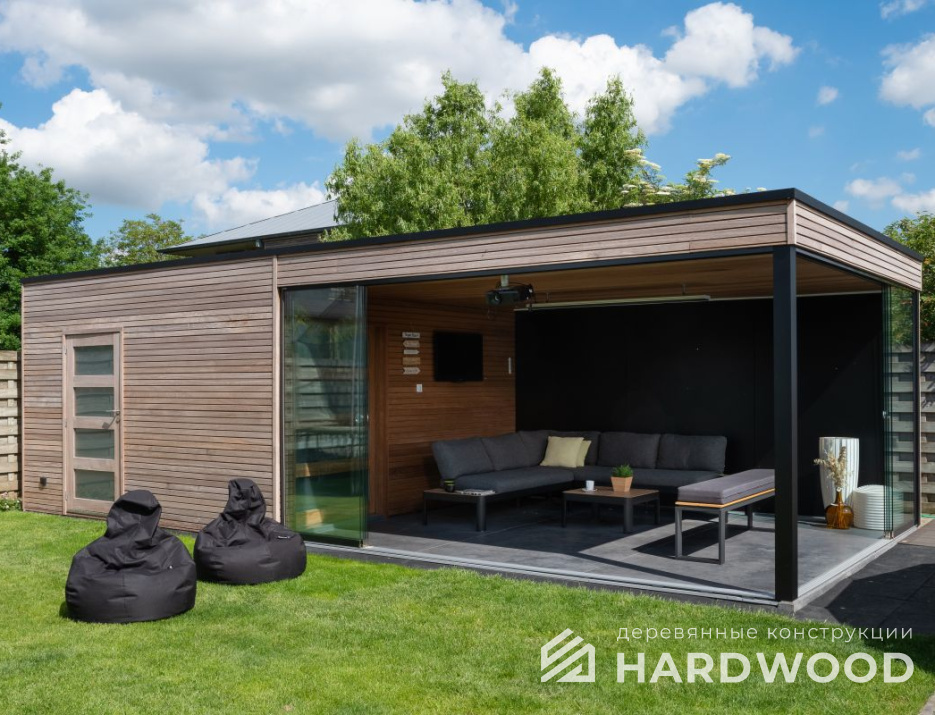 Беседка гриль лофт из дерева и металла №19 - фото 1422